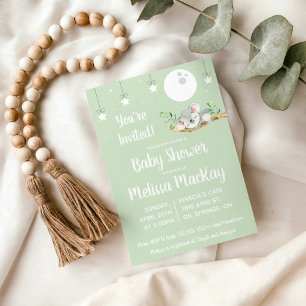 Sleeping Koala Baby Shower Invitation