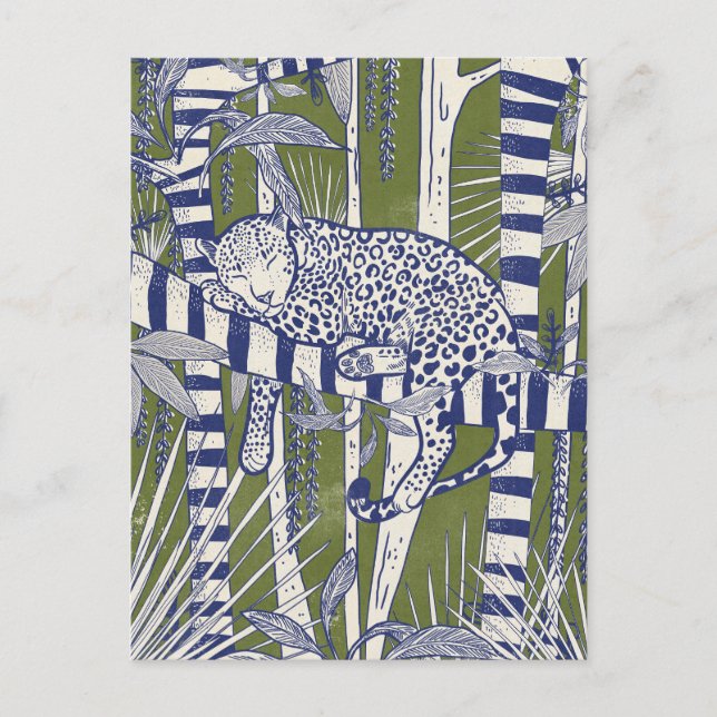Sleeping Leopard Invitation Postcard (Front)