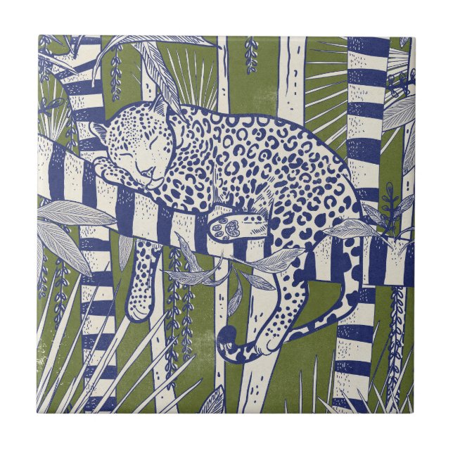 Sleeping Leopard Tile (Front)