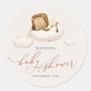 Sleeping Lion Gender Neutral Classic Round Sticker