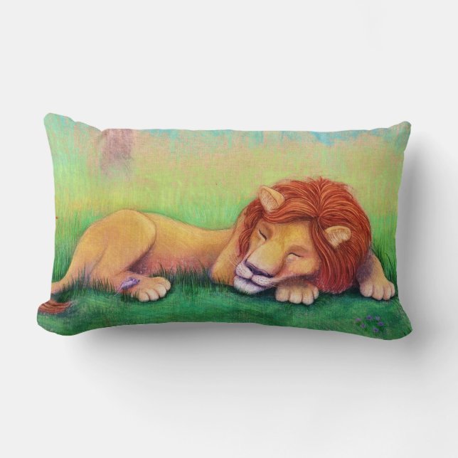 Sleeping Lion Lumbar Pillow (Front)