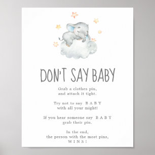 Sleeping Little Elephant Boy Don't Say Baby Game Poster