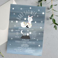 Sleeping Llama Baby Mountains Stars Baby Shower