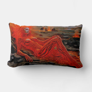 “Sleeping Magma” – Volcanic Woman Portrait Lumbar Pillow