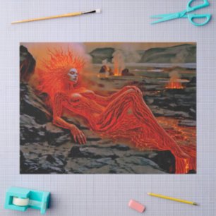 “Sleeping Magma” – Volcanic Woman Portrait Tissue Paper