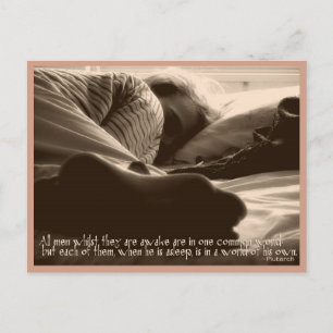 Sleeping men Quote Postcard