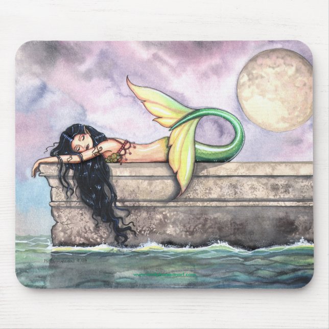 Sleeping Mermaid Mousepad by Molly Harrison (Front)