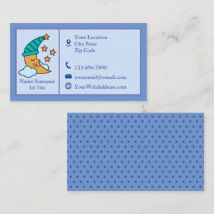 Sleeping Moon And Yellow Stars Personalized Business Card