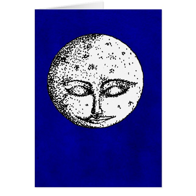 Sleeping Moon on Intense Blue Card (Front)