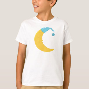 Sleeping Moon, Yellow Moon, Cute Moon, Nightcap T-Shirt