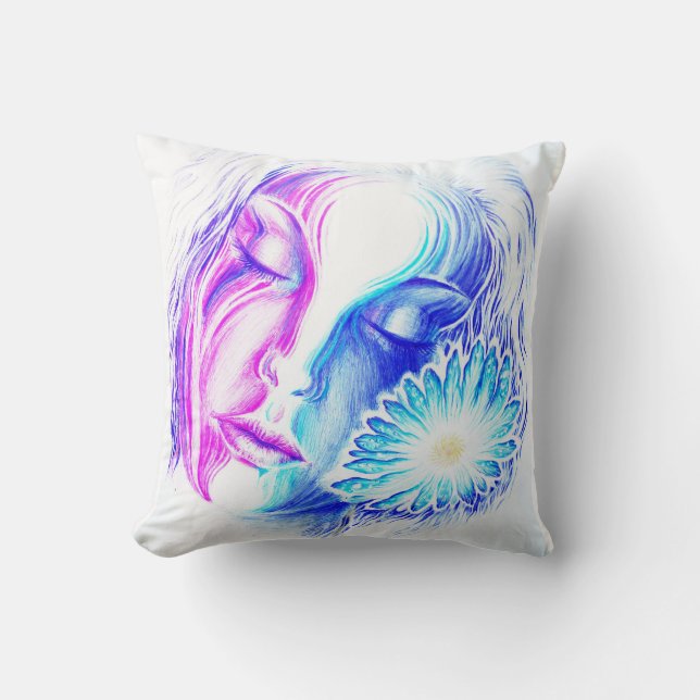 Sleeping muse throw pillow (Front)