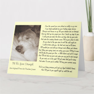 sleeping old akita dog animal sympathy poem big card