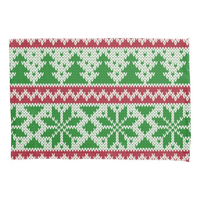 Sleeping On An Ugly Christmas Sweater Pillowcase (Front)