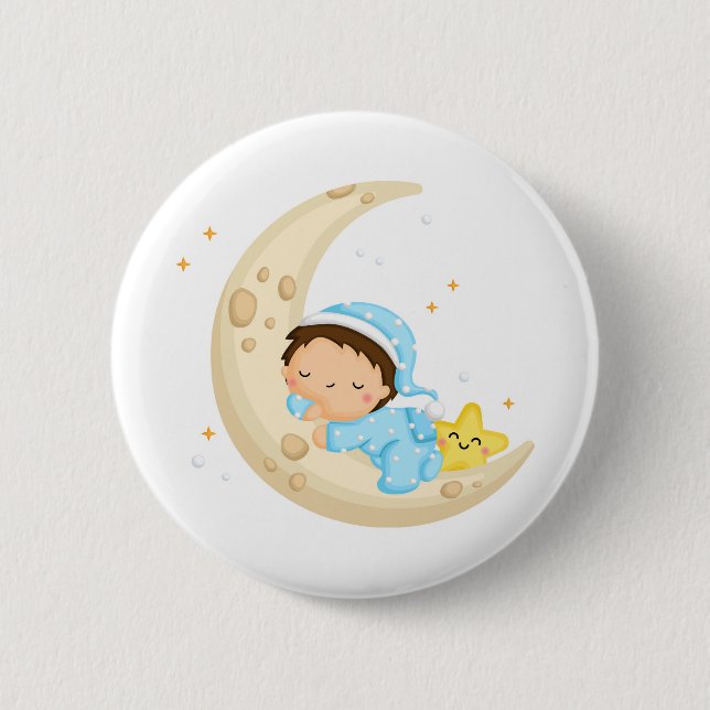 Sleeping on the moon 2 inch round button (Front)