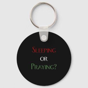 Sleeping or praying - islamic muslim prayer print keychain