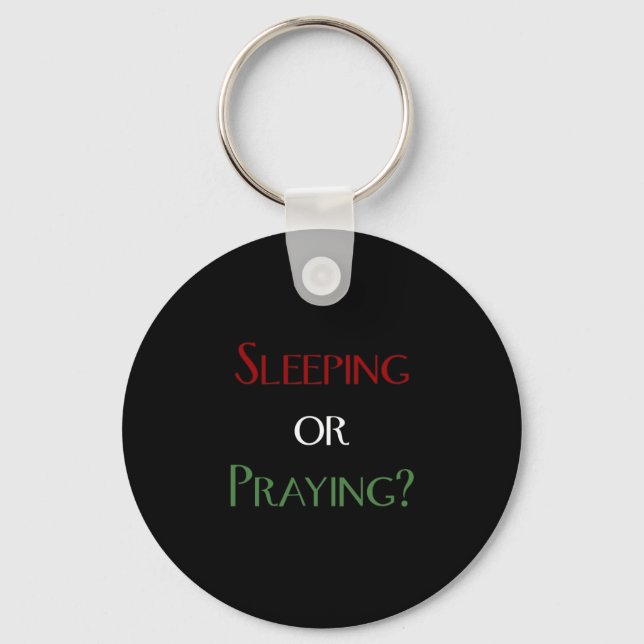 Sleeping or praying - islamic muslim prayer print keychain (Front)