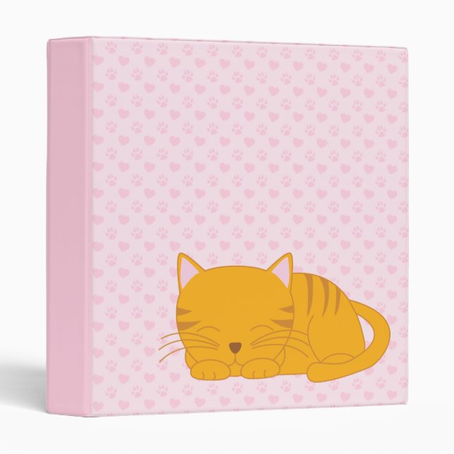 Sleeping Orange Tabby Cat Binder (Front/Spine)