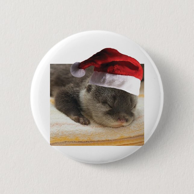 Sleeping-Otter 2 Inch Round Button (Front)