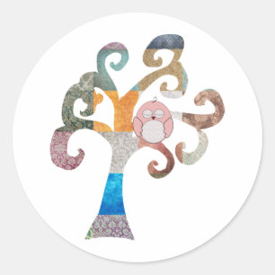 Sleeping Owl Classic Round Sticker