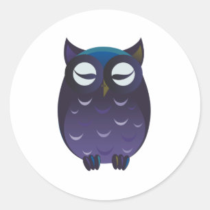 Sleeping Owl Classic Round Sticker