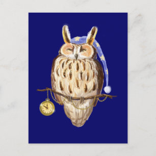 Sleeping owl postcard
