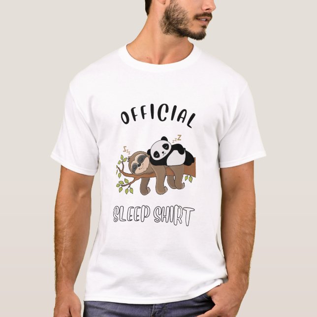 Sleeping panda and sloth T-Shirt (Front)