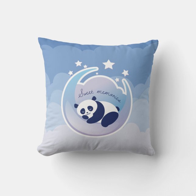 Sleeping Panda blue pillow (Front)