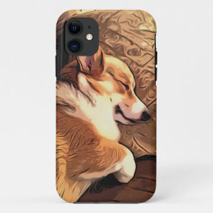 Sleeping Pembroke Welsh Corgi dog iPhone 11 Case