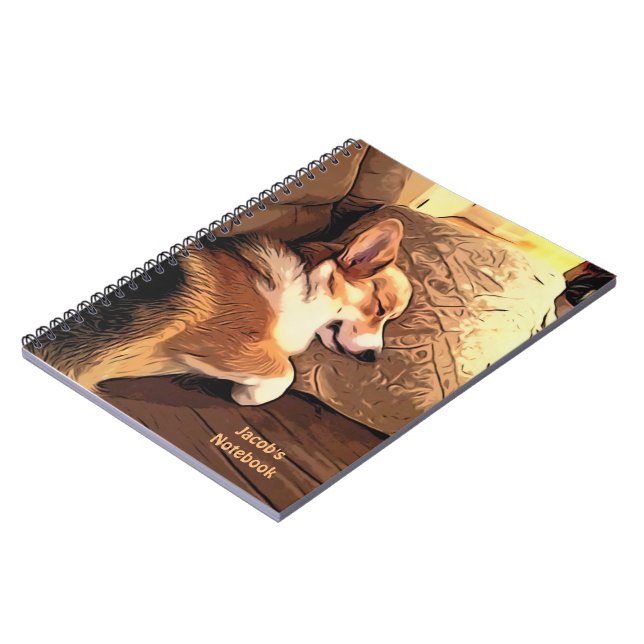 Sleeping Pembroke Welsh Corgi Notebook (Left Side)
