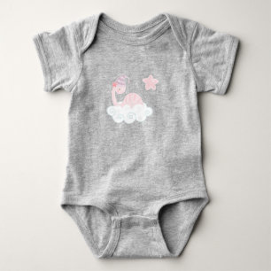 Sleeping Pink Dinosaur Baby Bodysuit