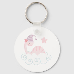 Sleeping Pink Dinosaur Keychain