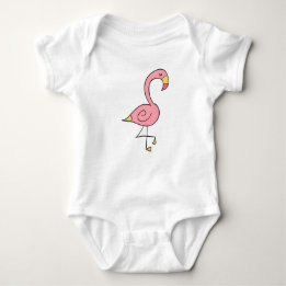 Sleeping pink flamingo baby bodysuit