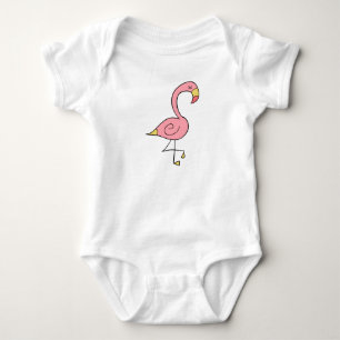 Sleeping pink flamingo baby bodysuit