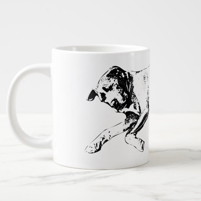 Sleeping Pit Mix, Cozy Christmas Large Coffee Mug (Left)