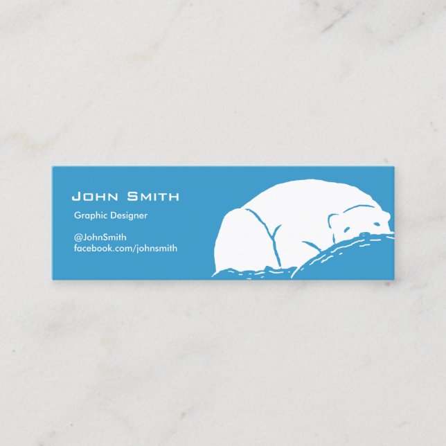 Sleeping Polar Bear Blue Profile Card (Front)
