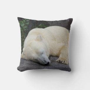 Sleeping Polar Bear Throw Pillow