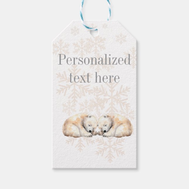 Sleeping Polar Bears Gift Tag (Front)