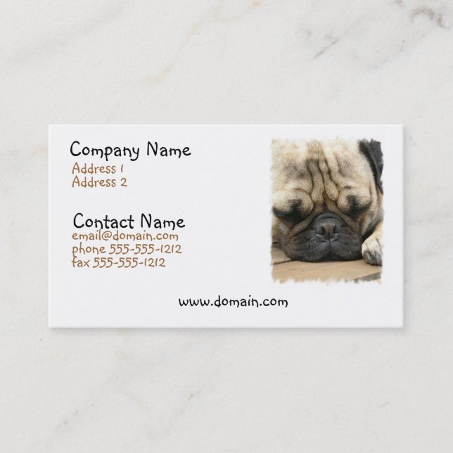 Sleeping Pug Business Card (Front)