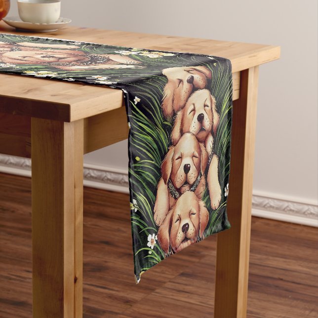 Sleeping Puppies Table Runner (In Situ)