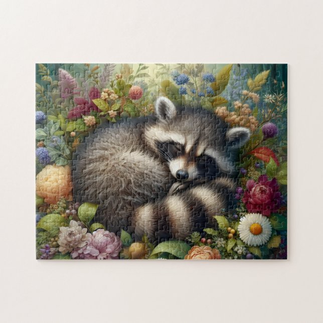 Sleeping Raccoon Jigsaw Puzzle (Horizontal)