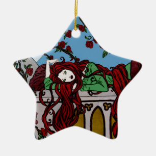 Sleeping Rapunzel Ceramic Ornament