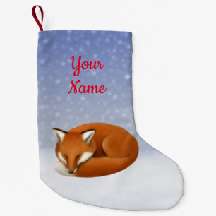 Sleeping Red Fox Christmas Stocking