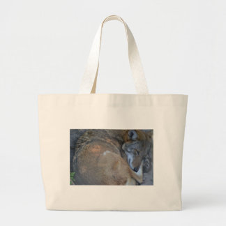 Sleeping Red Wolf Large Tote Bag