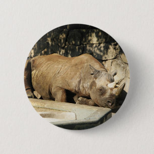Sleeping Rhino 2 Inch Round Button