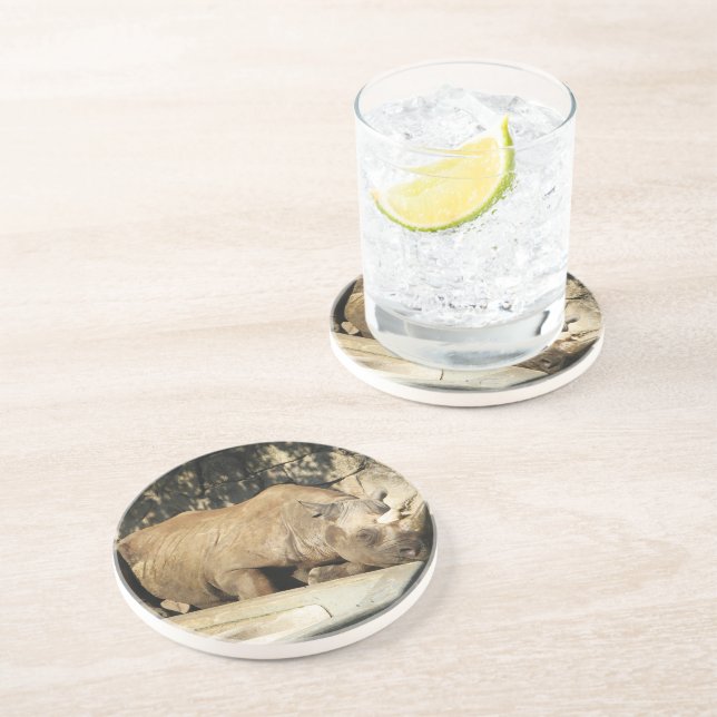 Sleeping Rhino Coaster (Side)