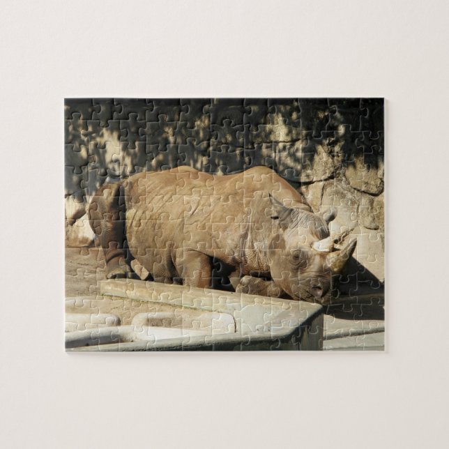 Sleeping Rhino Jigsaw Puzzle (Horizontal)