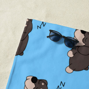 Sleeping Rottweiler Dog Lover ZZZ Animal Pet Owner Beach Towel