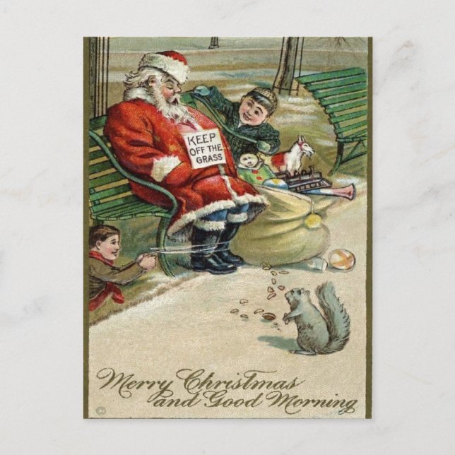Sleeping Santa Claus Postcard (Front)
