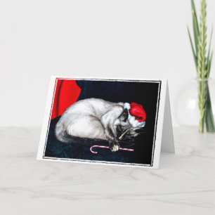 Sleeping Santa Claws Holiday Card