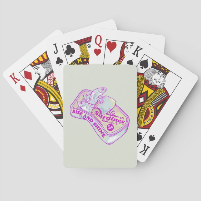 SLEEPING SARDINES rISE AND SHINE Playing Cards (Back)